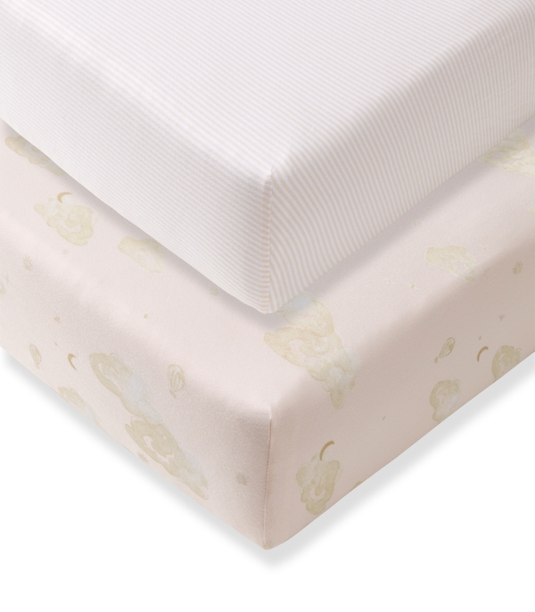 Good Night Sky Organic Cotton Crib Sheets Set of 2 - Ranunculus