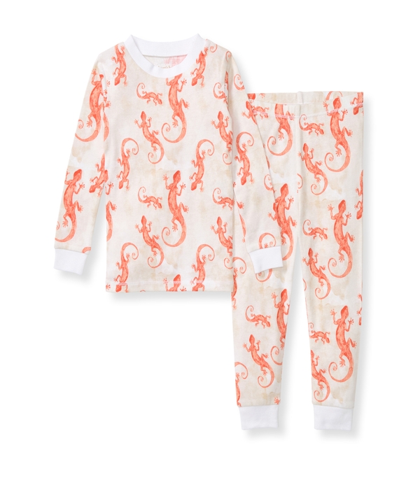Watercolor Gecko Big Kids Organic Cotton PJ Set