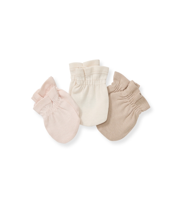 Solid Organic Cotton Baby Mittens 3 Pack - Ranunculus