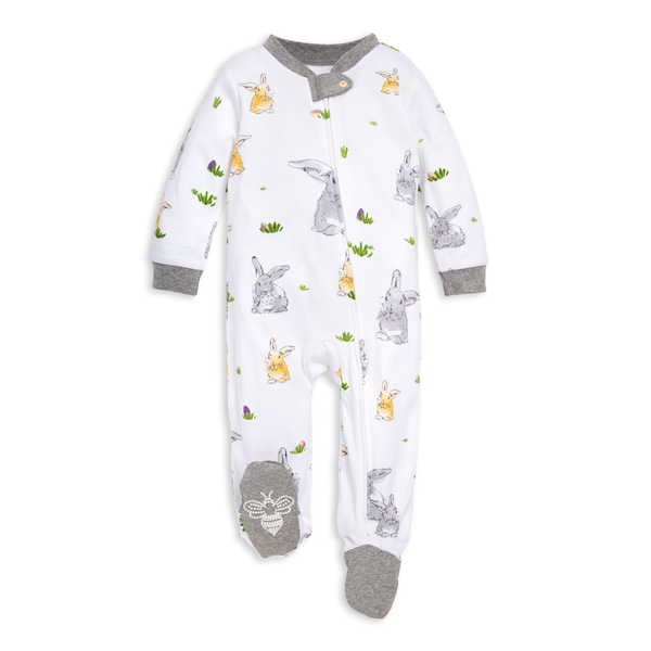 Easter Bunny Trail Watercolor Organic Baby Sleep & Play Pajamas