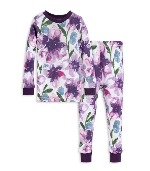 Watercolor Daylily Organic Baby Pajama Set
