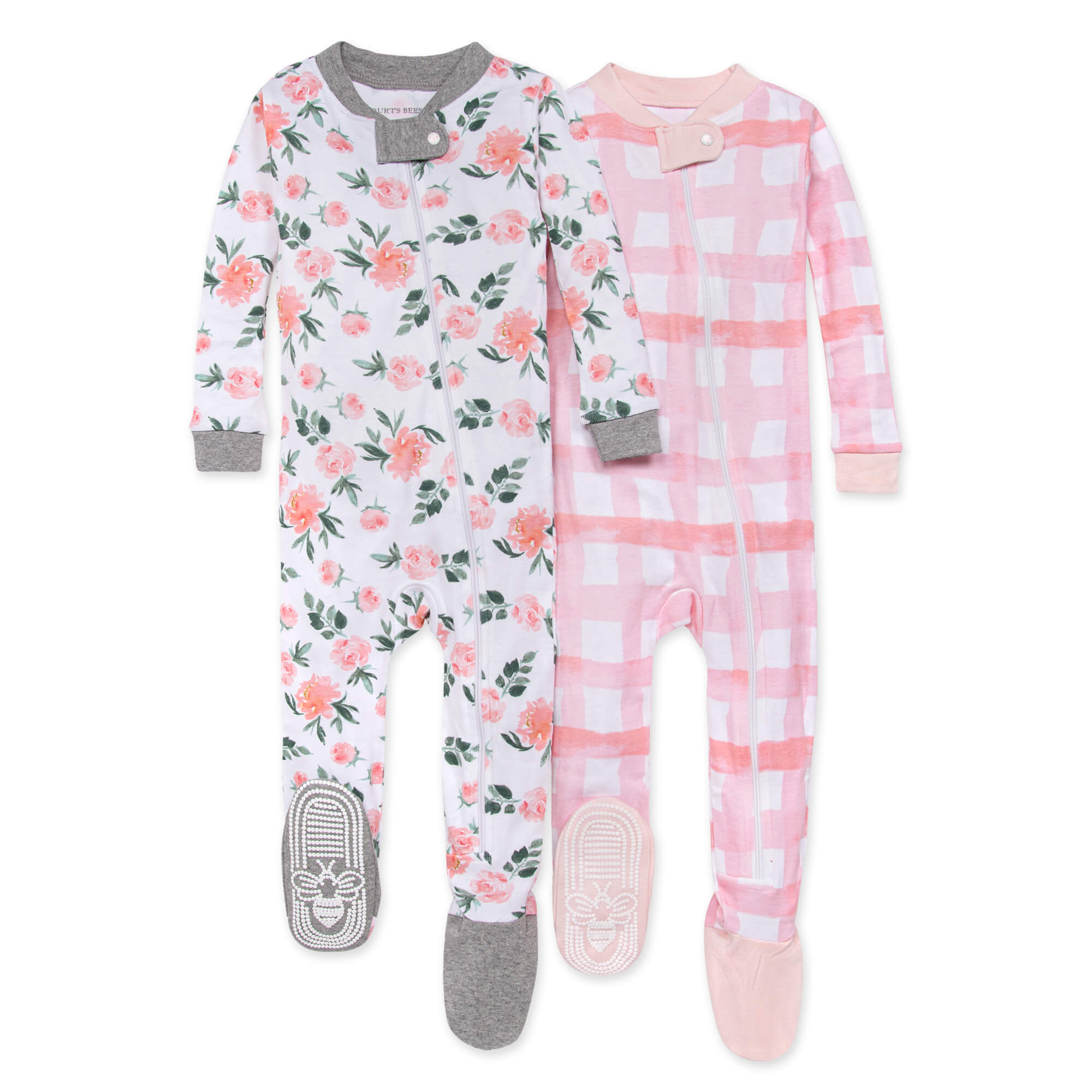 Essentials Baby Cotton Footed Zip-Front 2-Pack Sleep and Play 