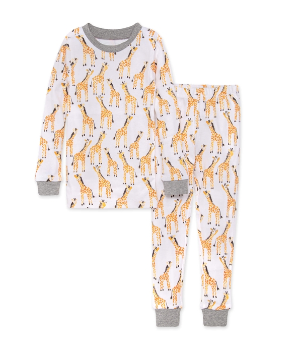 Giraffes Snug Fit Organic two-piece  Pajamas front 