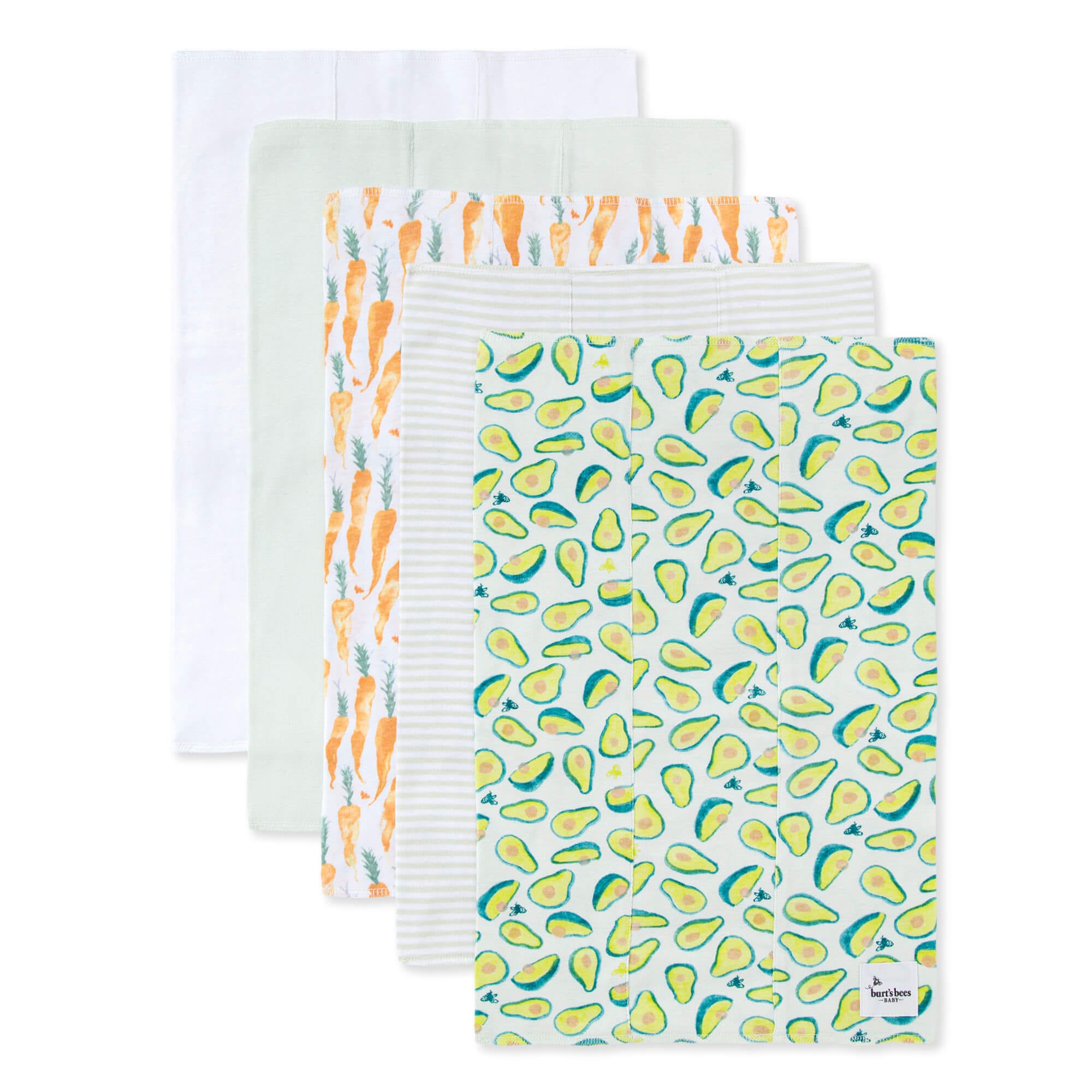 Burt's Bees Baby 100% Organic Cotton Burp Cloths Assorted Colors 