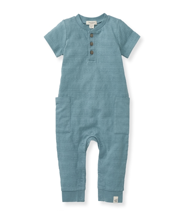 Organic Dotted Jacquard Baby Boy Jumpsuit