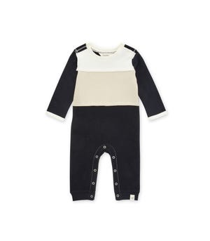 Color-Blocked Organic Baby Boy French Terry Jumpsuit