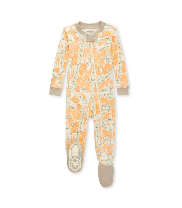 Whimsical Garden Baby Zip Front Snug Fit Footed Pajamas