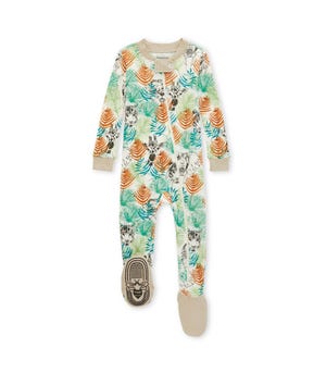 Jungle Love Baby Zip Front Snug Fit Footed Pajamas