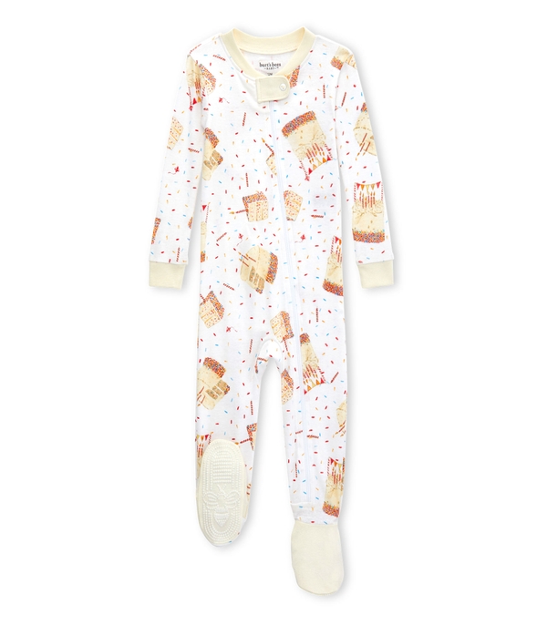 Piece Of Cake Baby Zip Front Snug Fit Footed Pajamas