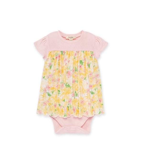 Daisy Floral Ribbed Bodysuit Dress