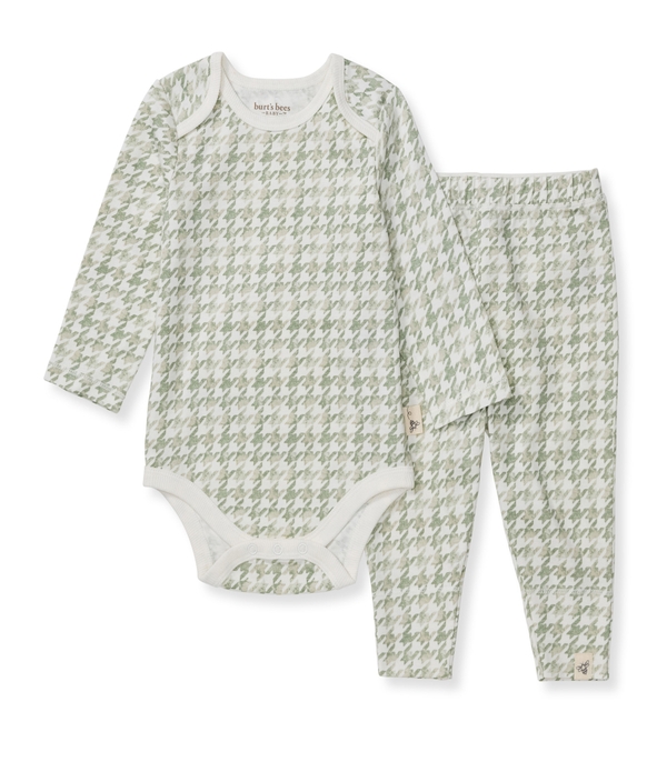 Houndstooth Neutral Bodysuit & Pant Set