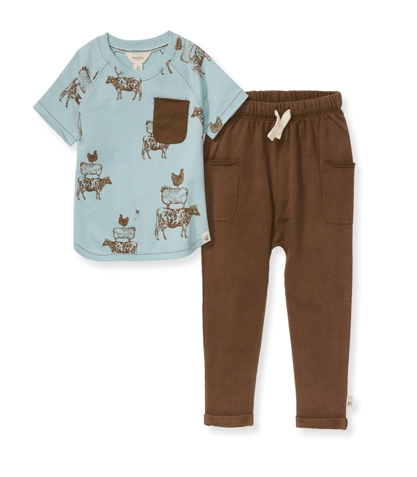 Stacked Farm Animals Shirt and Pant Set
