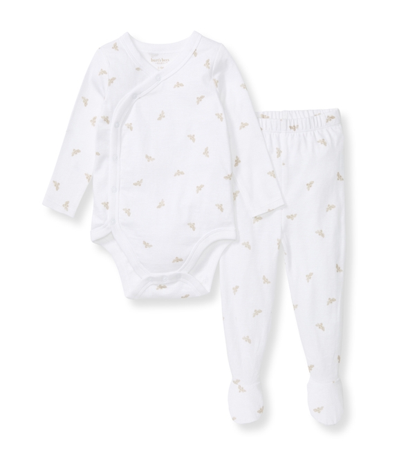 Micro Golden Bee Bodysuit Set - Fossil