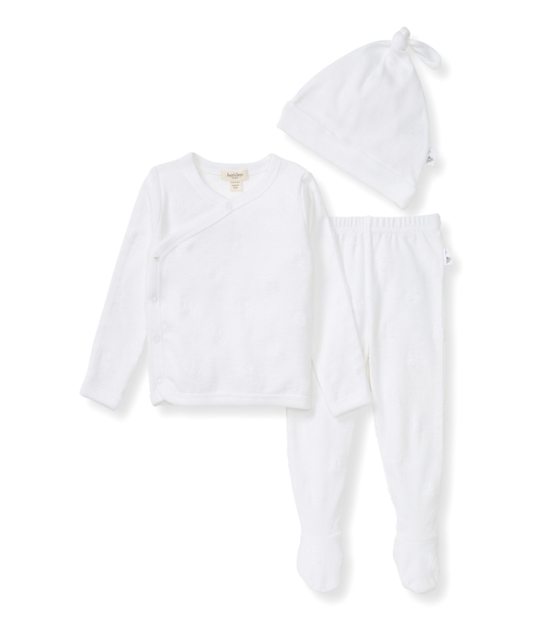 Organic Raised Terry Bee Take Me Home 3 Piece Set - Cloud