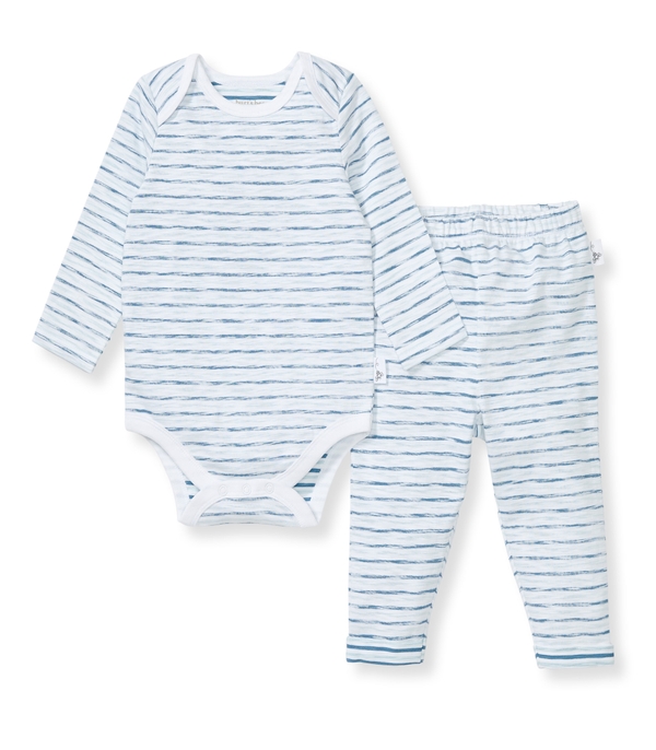 Slub Stripe Baby Boy Bodysuit Set