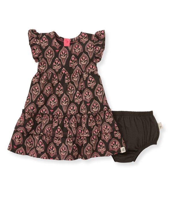 Floral Arches Baby Dress & Diaper Cover