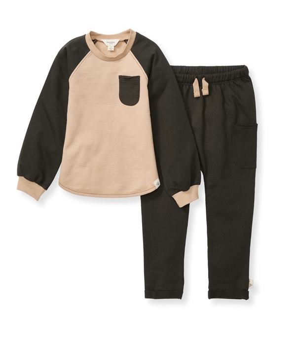 Organic Cotton Raglan Crewneck Infant Set