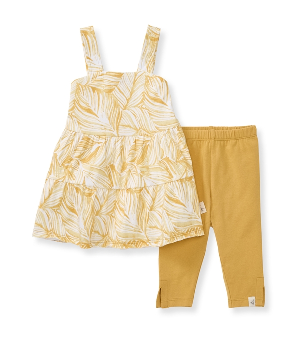 Leafy Jungle Organic Girl Top & Capri Legging Set