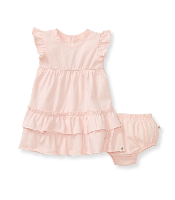 Organic Ruffle Toddler Girl Pink Dress