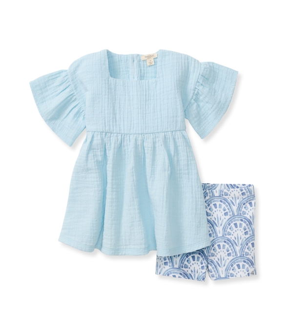 Dotted Muslin Baby Girl Top & Shorts Set
