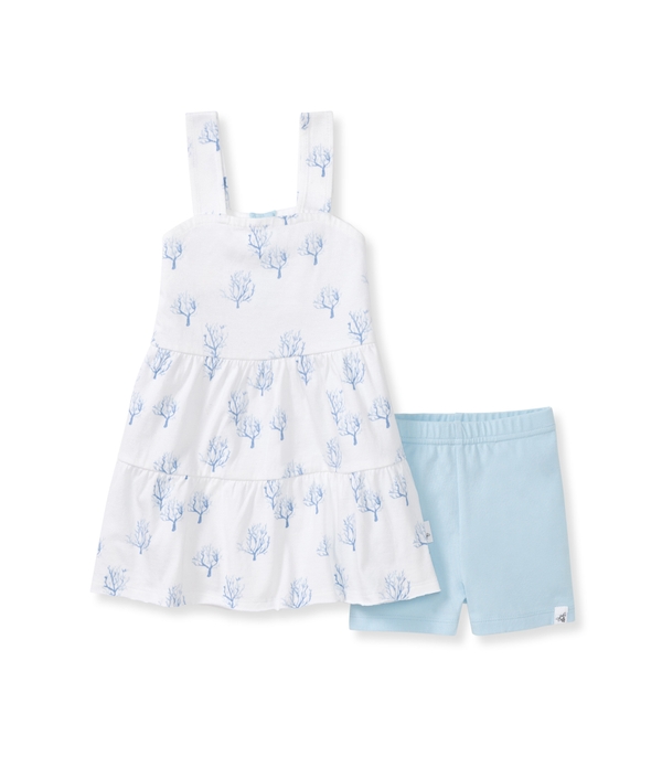 Coral Organic Baby Girl Tunic & Shorts Set