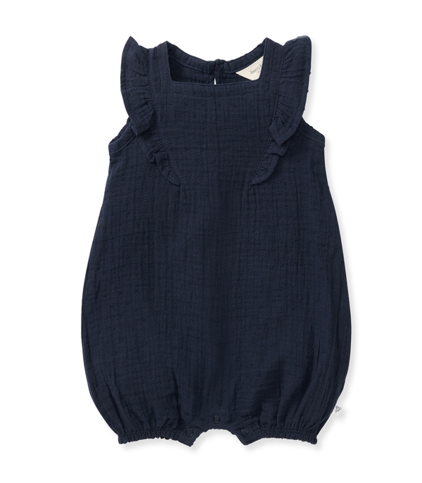 Dotted Muslin Organic Baby Girl Romper
