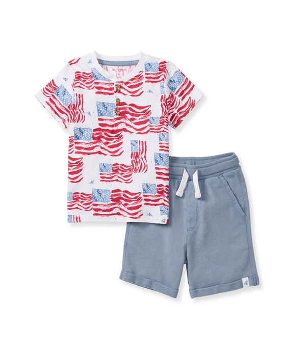 Majestic Flags Baby Boy Top & Shorts Set