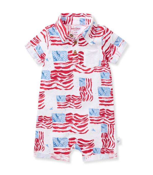 Majestic Flags Organic Cotton Baby Boy Romper