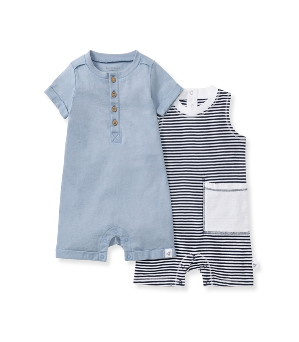 Classic Stripe Baby Boy Romper 2 Pack Set