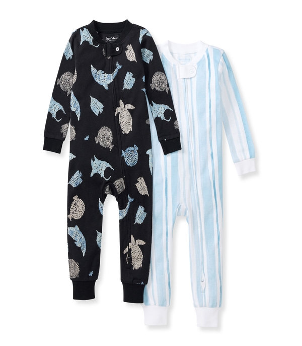 Mosaic Sea Animals Organic Cotton Baby Pajamas 2 Pack