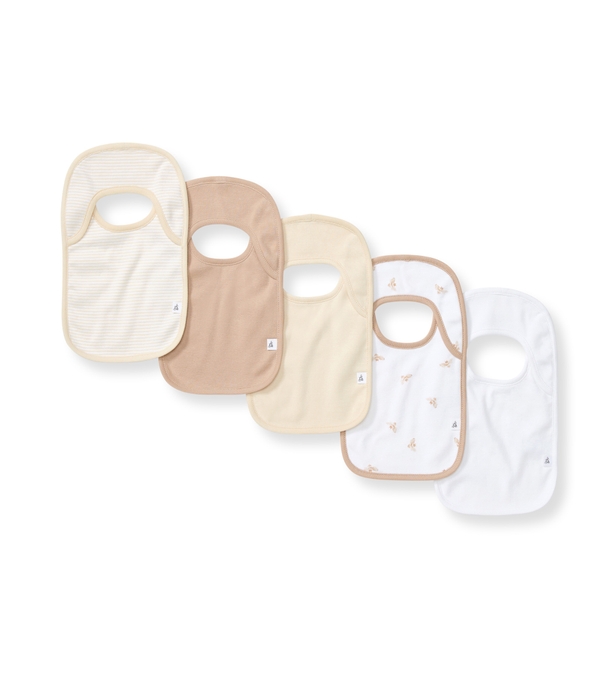 Golden Bee Organic Cotton Baby Bibs 5 Pack