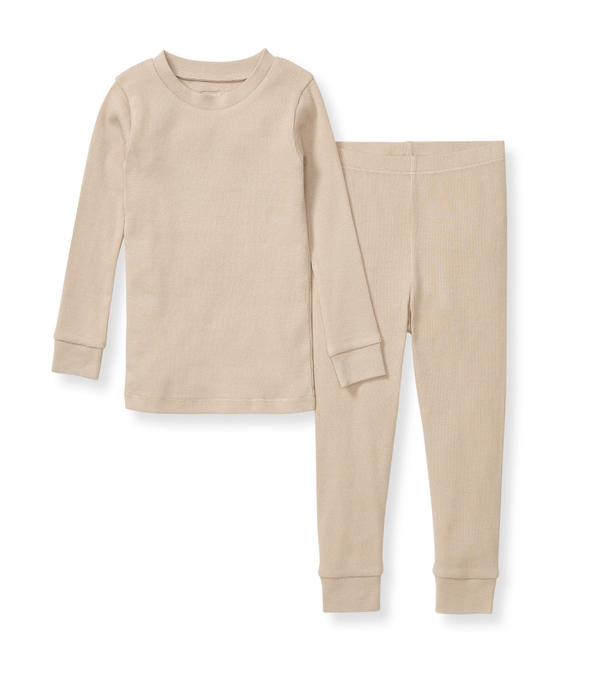 Solid Rib Organic Cotton Pajamas - Hummus