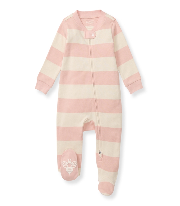Rugby Stripe Organic Cotton Pajamas - Pink Sand