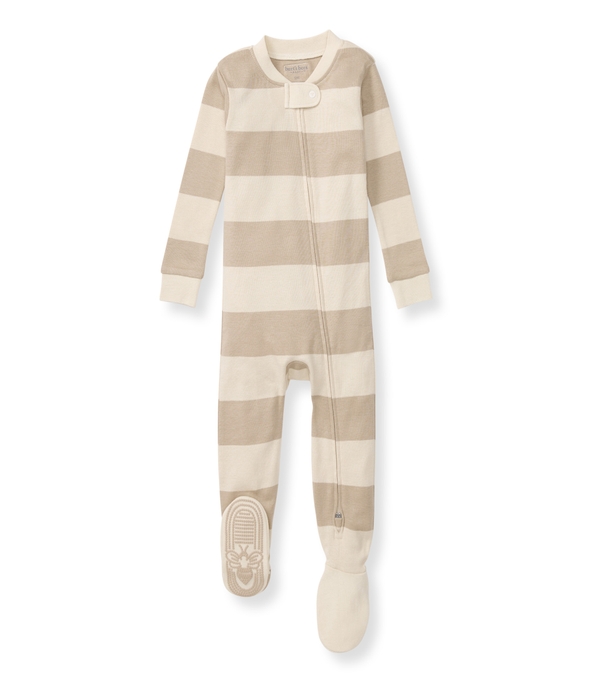 Mommy & Me Rugby Stripe Organic Cotton Pajamas - Oat