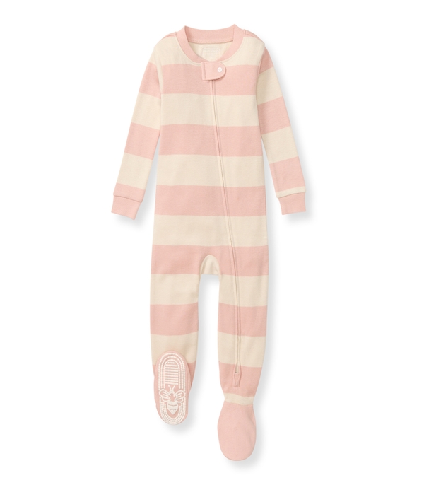 Rugby Stripe Organic Cotton Pajamas - Pink Sand