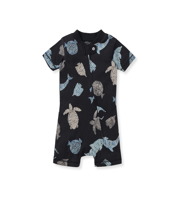Mosaic Sea Animals Organic Baby Sleeper Romper