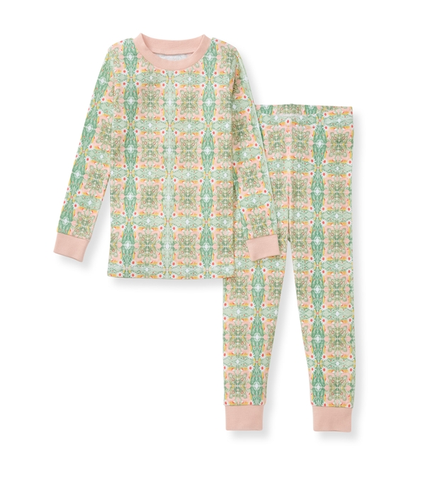 Floral Tile Organic Baby Girl Pajamas