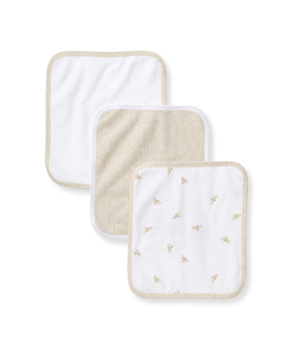 Golden Bee Organic Cotton Woven Terry Washcloths 3 Pack