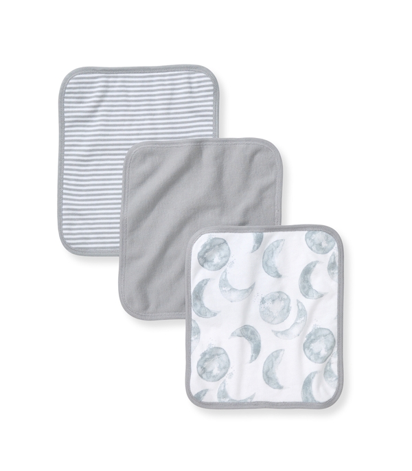 Hello Moon Organic Cotton Woven Terry Washcloths 3 Pack