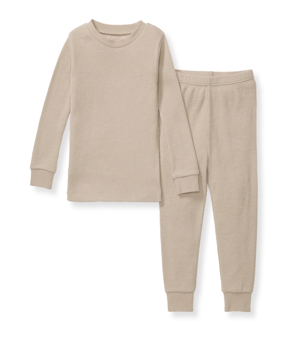 Honeysoft™ Waffle Thermal Pajamas - Delicate Doe