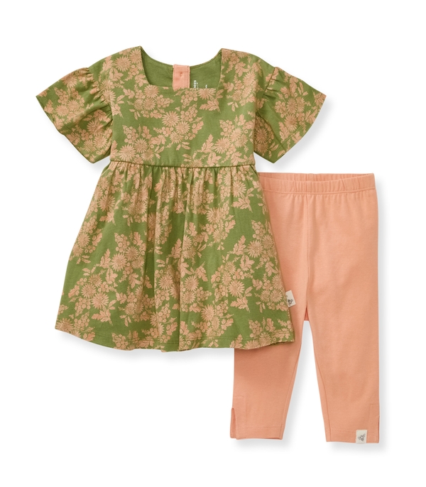 Vibrant Garden Organic Toddler Girl Top & Pants Set