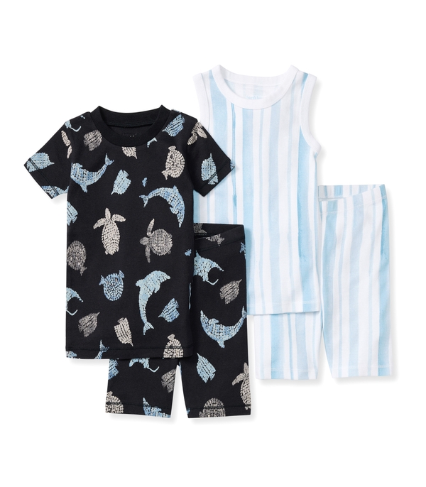 Mosaic Sea Animals Organic Cotton Toddler Pajamas 2 Pack