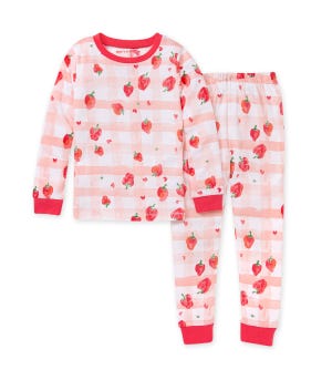Strawberry Picnic Organic Big Kid Snug Fit Pajamas