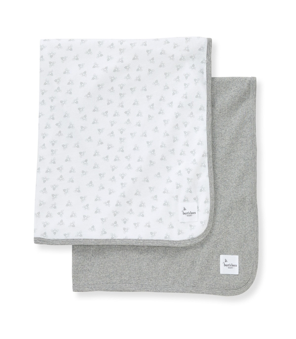Honey Bee Organic Cotton Receiving Blankets 2 Pack