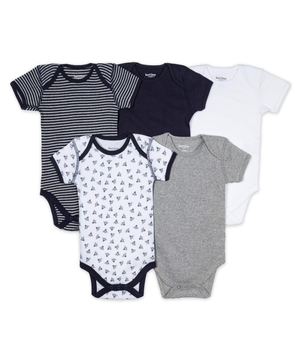 Bee Essentials Organic Short Sleeve Baby Bodysuits 5 Pack