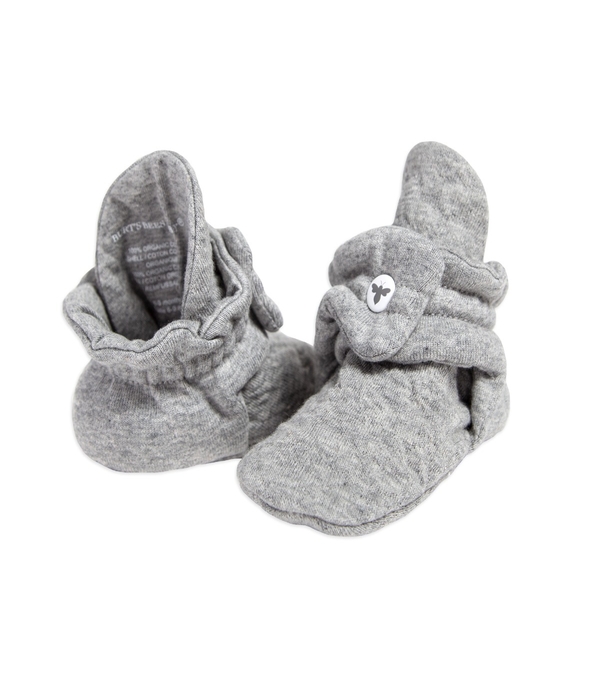 Quilted Bee Organic Baby Booties Heather Grey