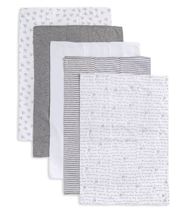 Extra Absorbent Organic Baby Burp Cloths 5 Pack