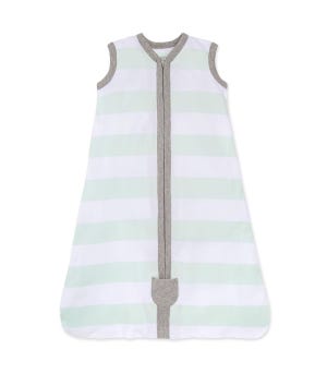 Rugby Stripe Organic Beekeeper™ Wearable Baby Blanket - Seaglass