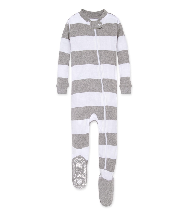 Rugby Stripe Organic Cotton Zip Front Sleeper