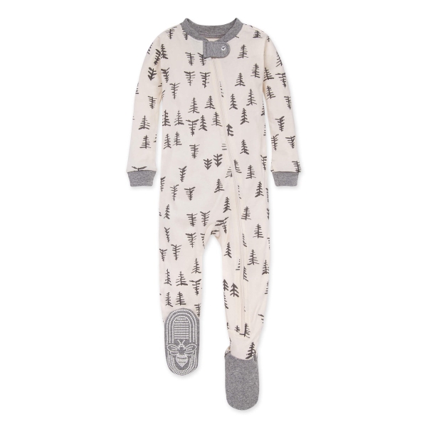 Pine Forest Organic Baby Zip Front Footed Sleeper